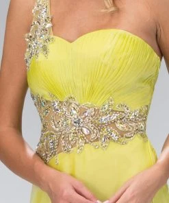 Formal Gowns Elizabeth K - GL1083 One Shoulder Jewel Embellished Chiffon Gown 7 Formal Gowns Elizabeth K - GL1083 One Shoulder Jewel Embellished Chiffon Gown