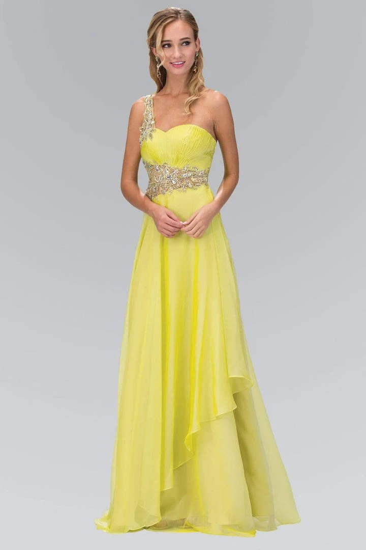 Formal Gowns Elizabeth K - GL1083 One Shoulder Jewel Embellished Chiffon Gown 3 Formal Gowns Elizabeth K - GL1083 One Shoulder Jewel Embellished Chiffon Gown