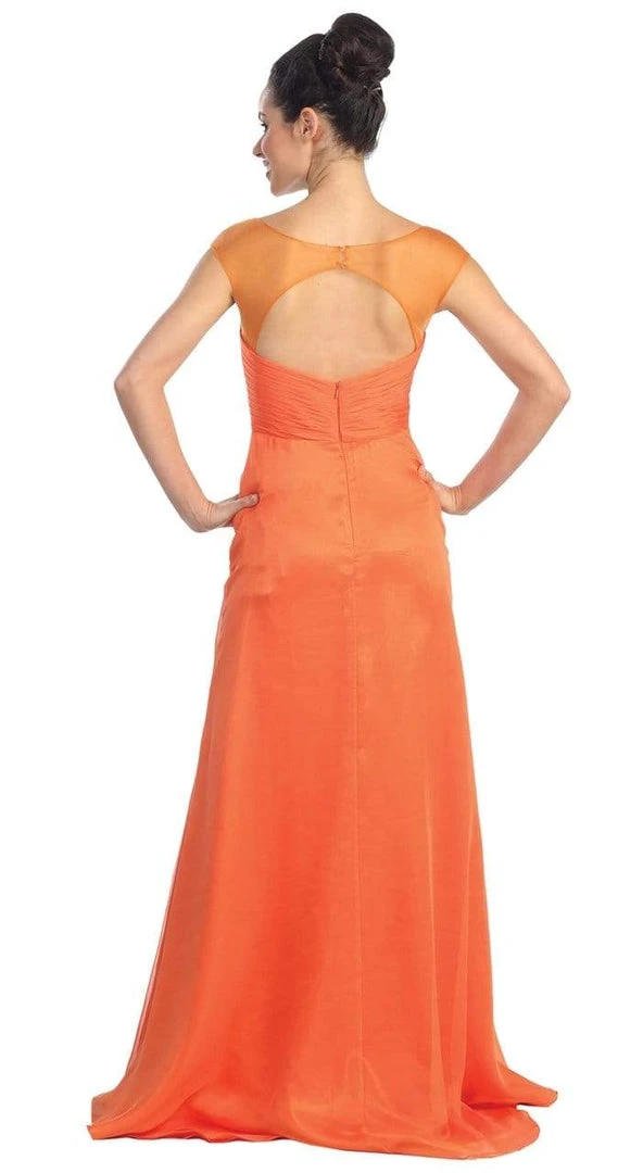 Elizabeth K - GL1088 Bejeweled Cap Sleeve Illusion Bateau Dress Formal Gowns 9 Elizabeth K - GL1088 Bejeweled Cap Sleeve Illusion Bateau Dress Formal Gowns