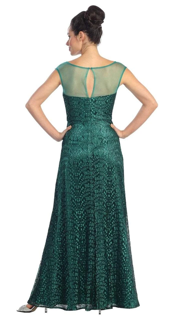 Elizabeth K - GL1089 Embellished Cap Sleeve Illusion Bateau Dress Formal Gowns 6 Elizabeth K - GL1089 Embellished Cap Sleeve Illusion Bateau Dress Formal Gowns