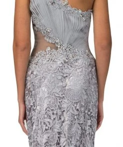 Formal Gowns Elizabeth K - GL1090 One Shoulder Floral Long Dress 11 Formal Gowns Elizabeth K - GL1090 One Shoulder Floral Long Dress