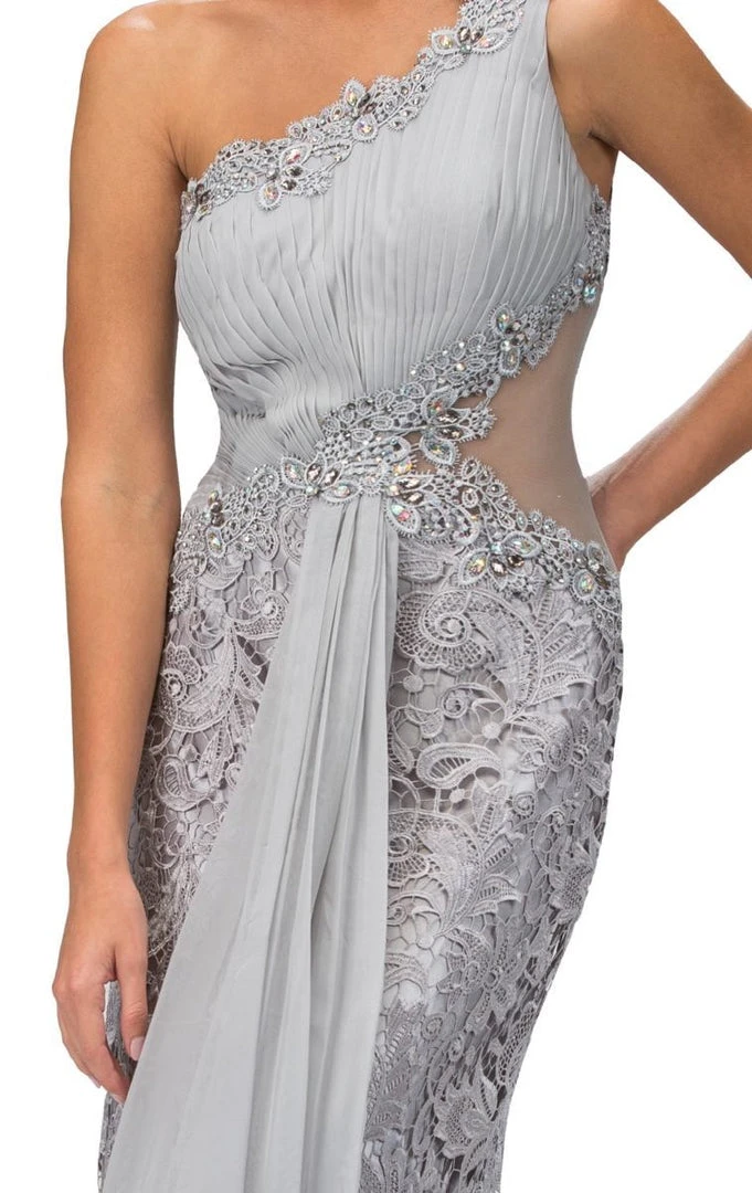 Formal Gowns Elizabeth K - GL1090 One Shoulder Floral Long Dress 6 Formal Gowns Elizabeth K - GL1090 One Shoulder Floral Long Dress