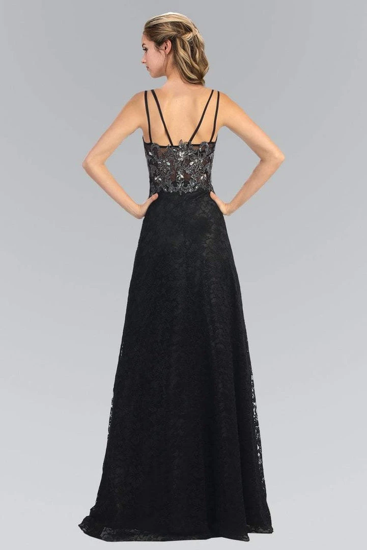Formal Gowns Elizabeth K - GL1092 Lace Overlay V-Neck A-Line Gown 4 Formal Gowns Elizabeth K - GL1092 Lace Overlay V-Neck A-Line Gown