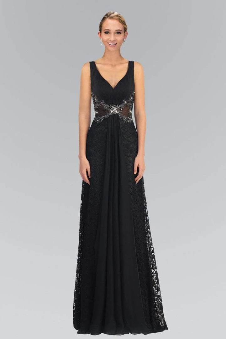 Formal Gowns Elizabeth K - GL1092 Lace Overlay V-Neck A-Line Gown 3 Formal Gowns Elizabeth K - GL1092 Lace Overlay V-Neck A-Line Gown