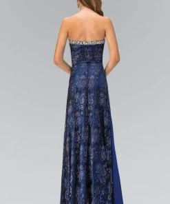 Formal Gowns Elizabeth K - GL1103 Jewel-Ornate Paisley Print Gown 5 Formal Gowns Elizabeth K - GL1103 Jewel-Ornate Paisley Print Gown