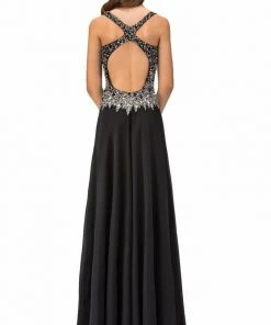 Formal Gowns Elizabeth K - GL1113 V-Neck Sleeveless Long Dress