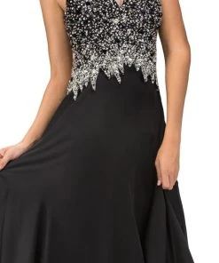 Formal Gowns Elizabeth K - GL1113 V-Neck Sleeveless Long Dress