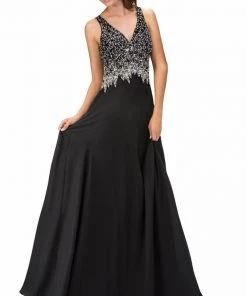 Formal Gowns Elizabeth K - GL1113 V-Neck Sleeveless Long Dress