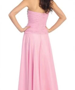 Elizabeth K - GL1114 Beaded And Ruched Sweetheart Chiffon Dress 6 Elizabeth K - GL1114 Beaded And Ruched Sweetheart Chiffon Dress