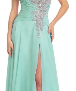 Elizabeth K - GL1114 Beaded And Ruched Sweetheart Chiffon Dress 7 Elizabeth K - GL1114 Beaded And Ruched Sweetheart Chiffon Dress