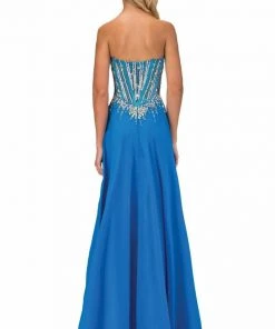 Elizabeth K - GL1132 Strapless Embellished Long Dress