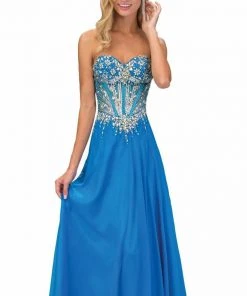 Elizabeth K - GL1132 Strapless Embellished Long Dress