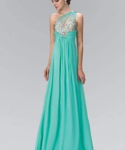 Formal Gowns Elizabeth K - GL1138 Sheer Asymmetrical Ornate A-Line Gown 8 Formal Gowns Elizabeth K - GL1138 Sheer Asymmetrical Ornate A-Line Gown