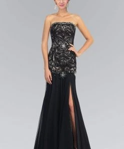 Elizabeth K - GL1147 Bejeweled Strapless Trumpet Gown