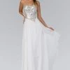 Elizabeth K - GL1149 Jeweled Strapless Chiffon A-Line Gown