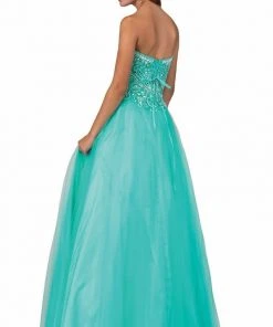Elizabeth K - GL1300 Strapless Embellished Long Gown Formal Gowns