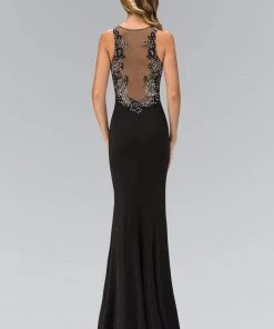 Formal Gowns Elizabeth K - GL1315 Keyhole Illusion Sheath Gown 7 Formal Gowns Elizabeth K - GL1315 Keyhole Illusion Sheath Gown