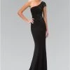 Elizabeth K - GL1326 Beaded One Shoulder Jersey Long Dress 2 Elizabeth K - GL1326 Beaded One Shoulder Jersey Long Dress