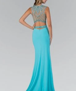 Formal Gowns Elizabeth K - GL1328 Embellished Illusion Jewel Sheath Dress