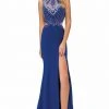 Formal Gowns Elizabeth K - GL1328 Embellished Illusion Jewel Sheath Dress