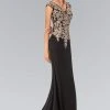 Elizabeth K - GL1333 Embellished V-Neck Jersey Long Gown Formal Gowns