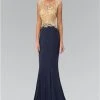 Elizabeth K - GL1340 Bejeweled Lace Applique Scoop Neckline Gown Formal Gowns 2 Elizabeth K - GL1340 Bejeweled Lace Applique Scoop Neckline Gown Formal Gowns