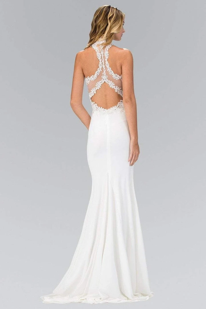 Elizabeth K - GL1356 Lace Illusion Cutout Sheath Gown 6 Elizabeth K - GL1356 Lace Illusion Cutout Sheath Gown