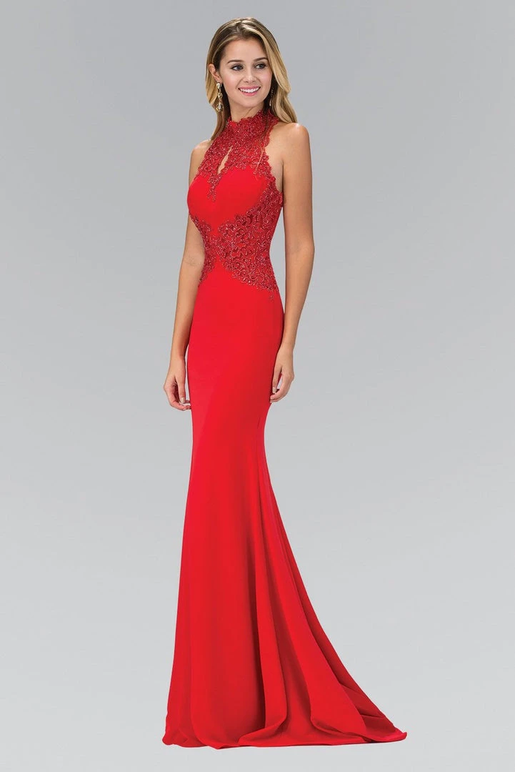 Elizabeth K - GL1356 Lace Illusion Cutout Sheath Gown 4 Elizabeth K - GL1356 Lace Illusion Cutout Sheath Gown