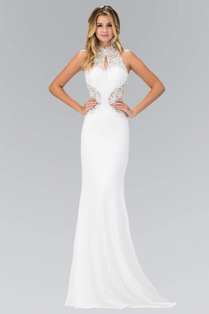 Elizabeth K - GL1356 Lace Illusion Cutout Sheath Gown 5 Elizabeth K - GL1356 Lace Illusion Cutout Sheath Gown