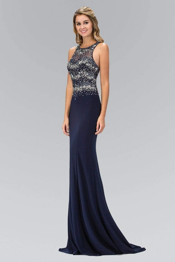 Elizabeth K - GL1361 Jewel-Accented Halter Neck Gown Formal Gowns 5 Elizabeth K - GL1361 Jewel-Accented Halter Neck Gown Formal Gowns