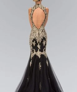 Elizabeth K - GL1365 Embellished High Neck Mermaid Gown Formal Gowns