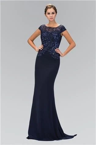 Elizabeth K - GL1369 Cap Sleeve Bead And Sequin Embellished Gown Formal Gowns 3 Elizabeth K - GL1369 Cap Sleeve Bead And Sequin Embellished Gown Formal Gowns