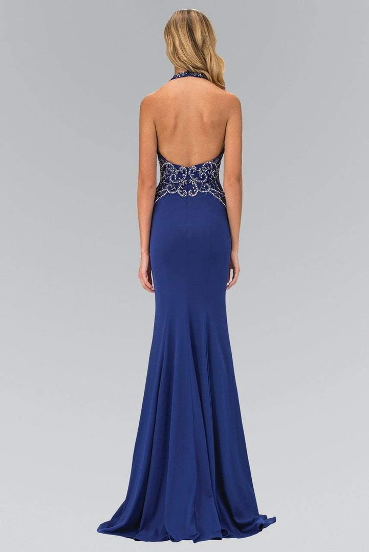 Elizabeth K - GL1373 Jewel-Accented Halter Neck Jersey Gown 4 Elizabeth K - GL1373 Jewel-Accented Halter Neck Jersey Gown