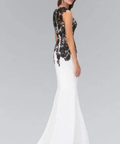 Formal Gowns Elizabeth K - GL1379 Laced Sweetheart Jersey Gown