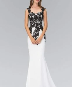 Formal Gowns Elizabeth K - GL1379 Laced Sweetheart Jersey Gown