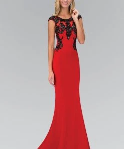 Formal Gowns Elizabeth K - GL1380 Embellished Scoop Neck Jersey Gown