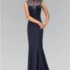 Elizabeth K - GL1383 Beaded High Neck With Open Back Gown Formal Gowns 1 Elizabeth K - GL1383 Beaded High Neck With Open Back Gown Formal Gowns