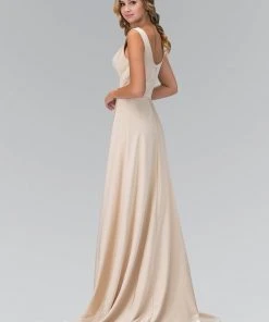 Elizabeth K - GL1391 Bateau Neck Jersey Dress Formal Gowns 5 Elizabeth K - GL1391 Bateau Neck Jersey Dress Formal Gowns