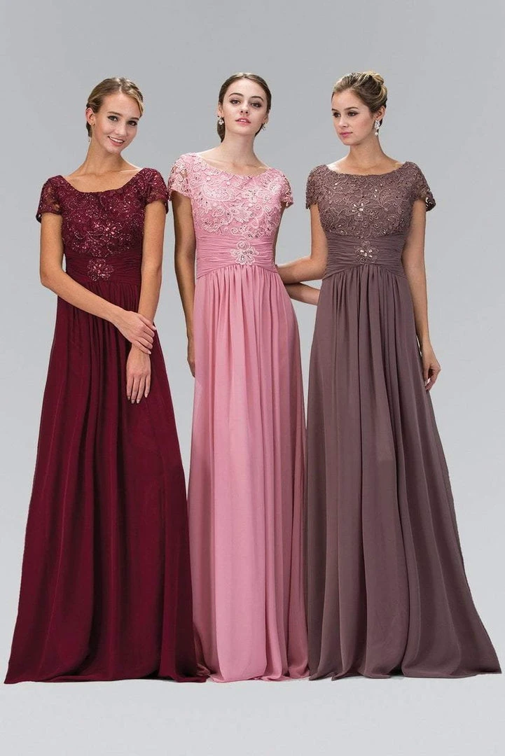 Elizabeth K - GL1398 Embellished Cap Sleeve Scoop Neck Dress Formal Gowns 3 Elizabeth K - GL1398 Embellished Cap Sleeve Scoop Neck Dress Formal Gowns