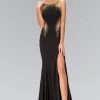 Elizabeth K - GL1399 Bead Embellished Scoop Neck Gown Formal Gowns 2 Elizabeth K - GL1399 Bead Embellished Scoop Neck Gown Formal Gowns