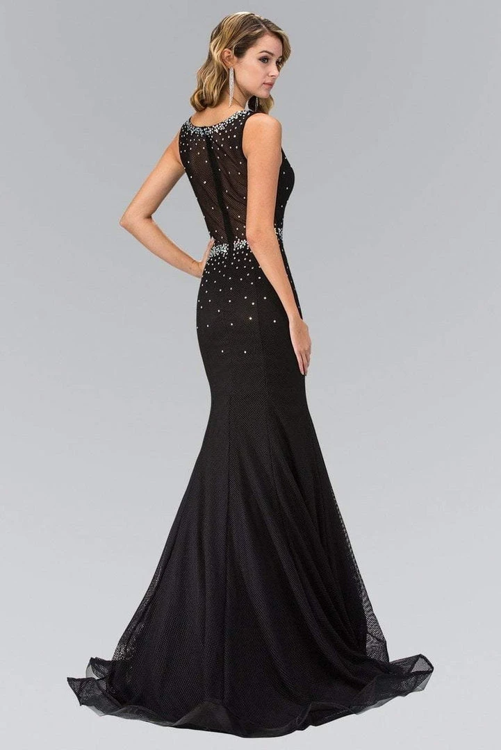 Elizabeth K - GL1401 Scoop Neckline Rhinestone Embellished Gown Formal Gowns 4 Elizabeth K - GL1401 Scoop Neckline Rhinestone Embellished Gown Formal Gowns