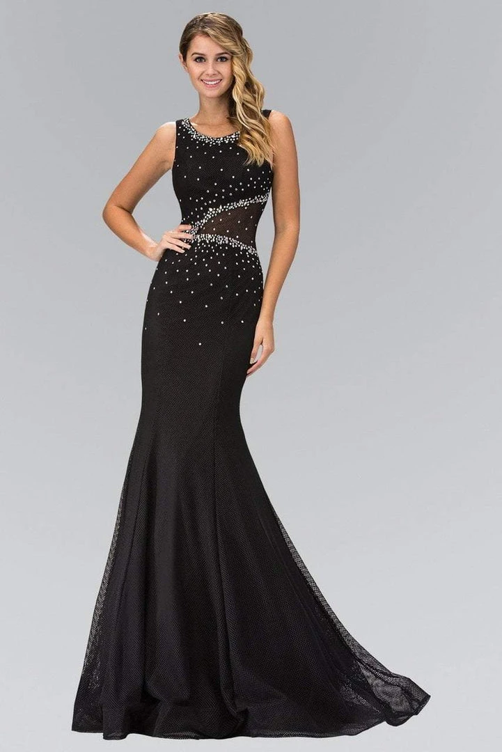 Elizabeth K - GL1401 Scoop Neckline Rhinestone Embellished Gown Formal Gowns 3 Elizabeth K - GL1401 Scoop Neckline Rhinestone Embellished Gown Formal Gowns