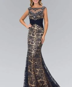 Elizabeth K - GL1415 Bejeweled Illusion Trumpet Gown 9 Elizabeth K - GL1415 Bejeweled Illusion Trumpet Gown