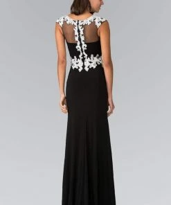 Elizabeth K - GL1472 Embellished Lace Applique Gown Formal Gowns
