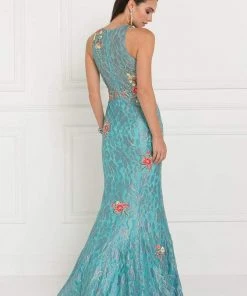 Formal Gowns Elizabeth K - GL1504 Floral Lace Fitted Mermaid Dress