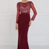 Elizabeth K - GL1506 Sheer Long Sleeves Sequined Evening Dress Formal Gowns