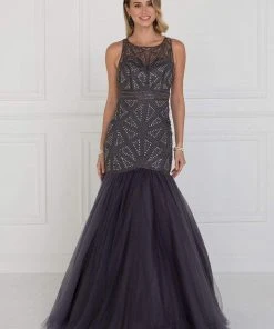 Formal Gowns Elizabeth K - GL1510 Sleeveless Fitted Tulle Trumpet Gown 9 Formal Gowns Elizabeth K - GL1510 Sleeveless Fitted Tulle Trumpet Gown