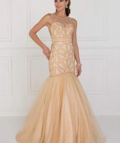 Formal Gowns Elizabeth K - GL1510 Sleeveless Fitted Tulle Trumpet Gown 11 Formal Gowns Elizabeth K - GL1510 Sleeveless Fitted Tulle Trumpet Gown