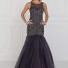 Formal Gowns Elizabeth K - GL1510 Sleeveless Fitted Tulle Trumpet Gown
