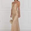 Elizabeth K - GL1546 Embellished Deep V-neck Sheath Dress Formal Gowns 2 Elizabeth K - GL1546 Embellished Deep V-neck Sheath Dress Formal Gowns